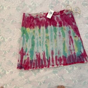 Colorful Tie-Dye Mini Skirt